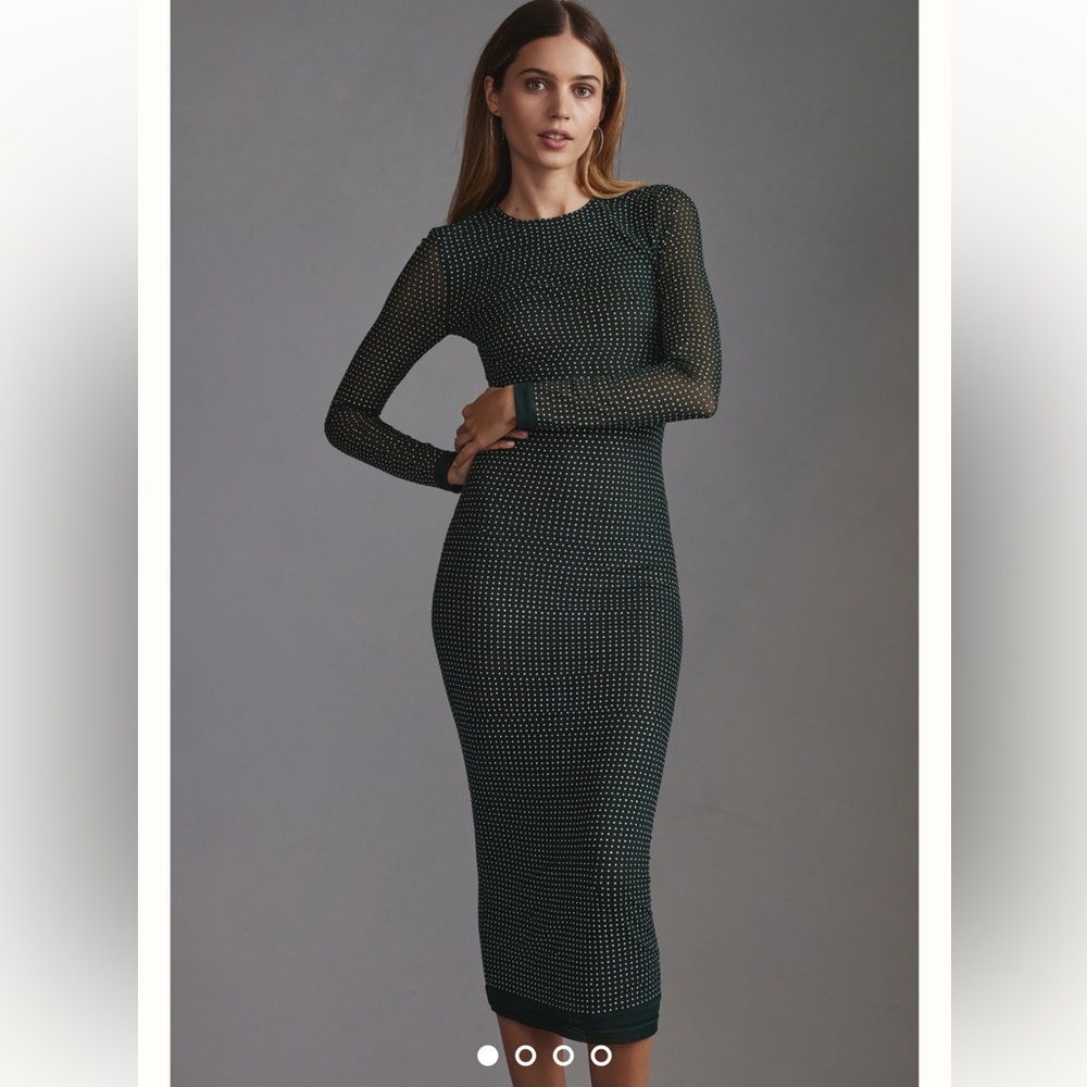 NWT Bardot Atlas‎ Diamante Midi Dress xl green